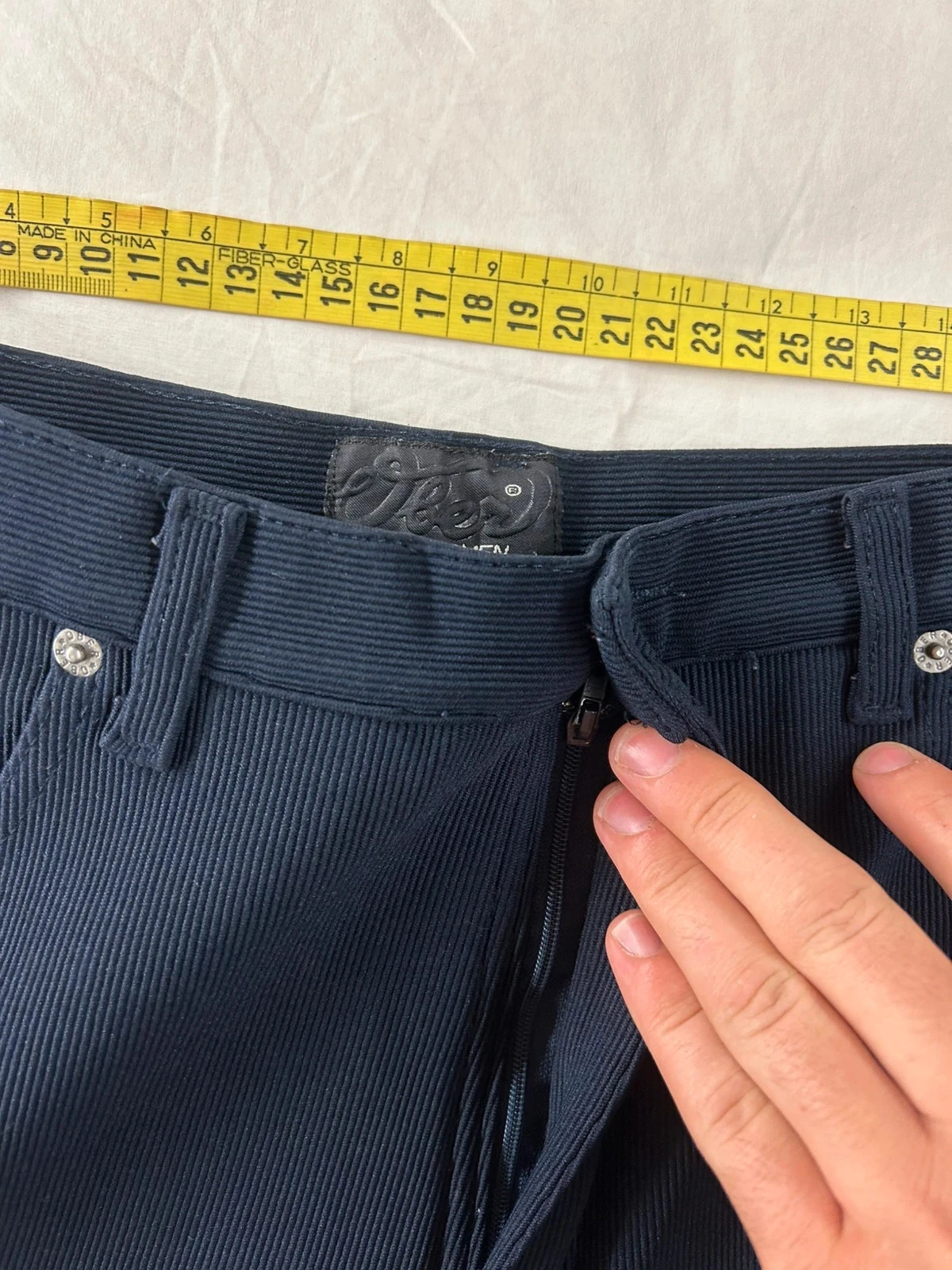 Pantalón ajustado azul marino ober style efecto acanalado talla 36 – photo 9